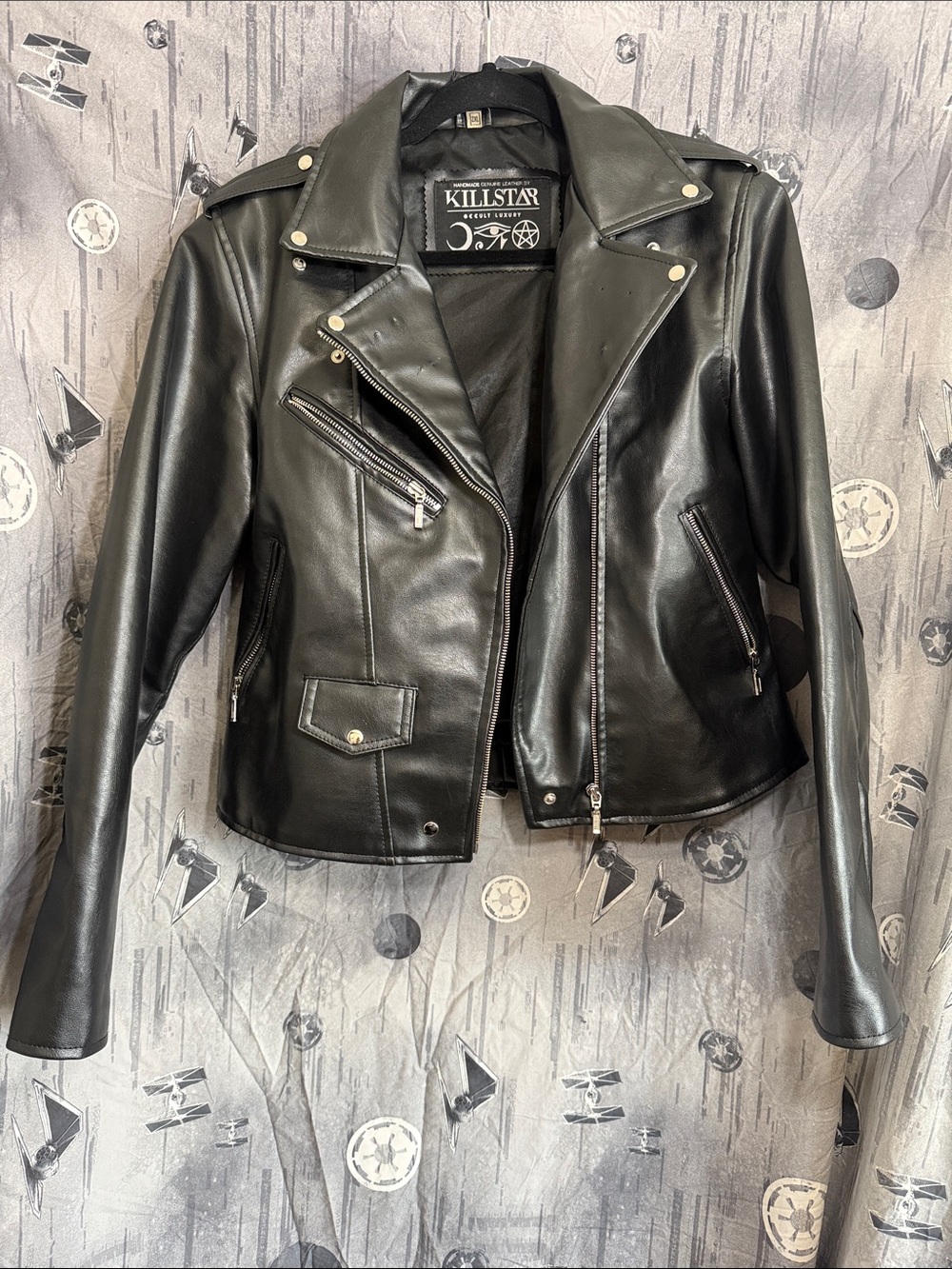 RARE KILLSTAR GENUINE LEATHER HANDMADE BIKER MOTO JACKET SZ XL OG BRANDING